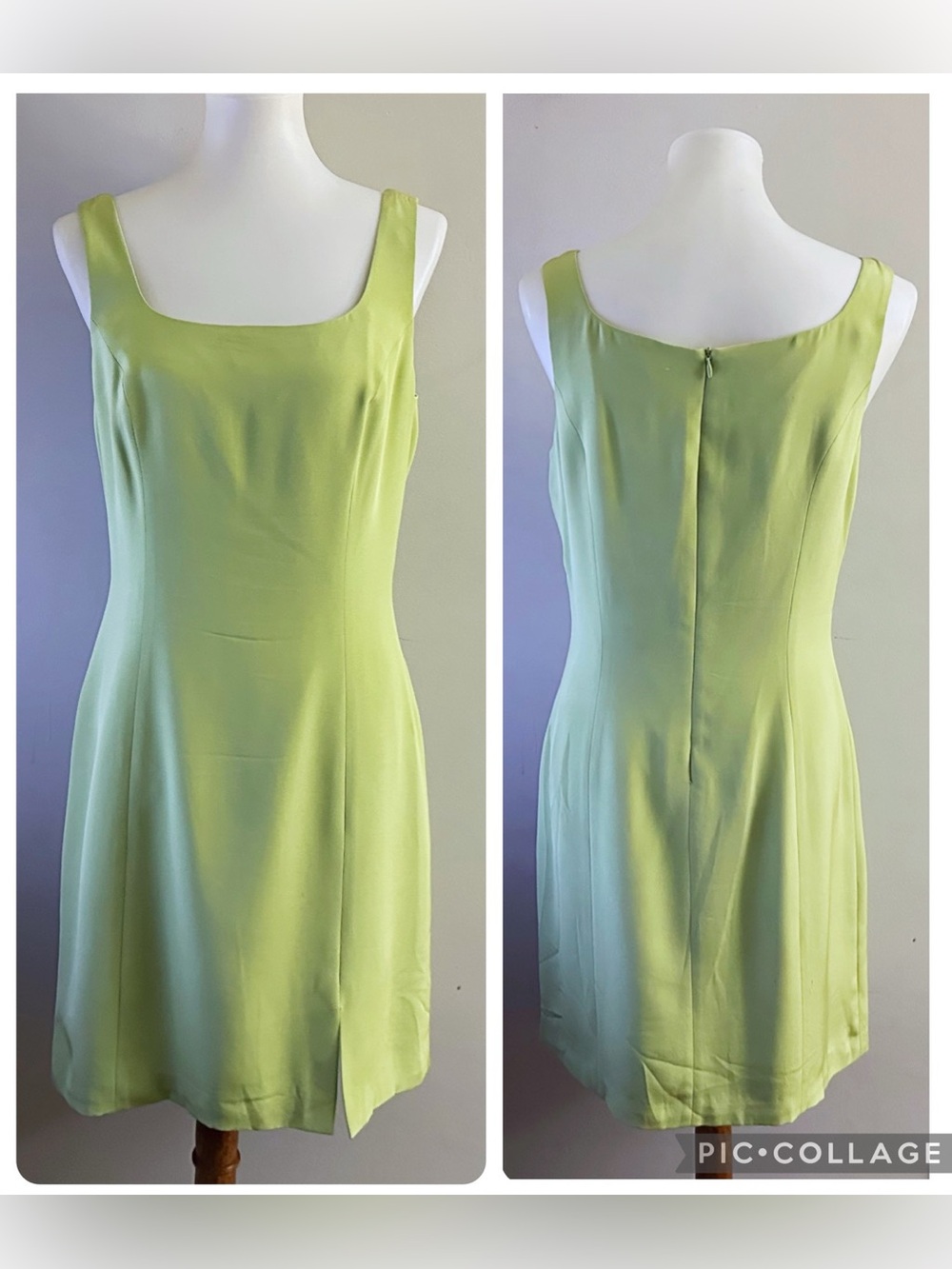 90s Y2K Hugo Buscatti silk line green  dress party Bratz feminine party chic